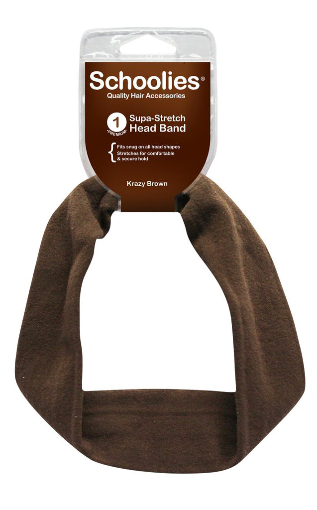 Schoolies Supa-Stretch Headband 1pc - Krazy Brown