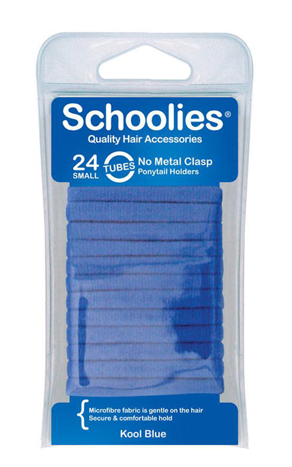 Schoolies Tubes Ponytail Holders 24pc - Kool Blue