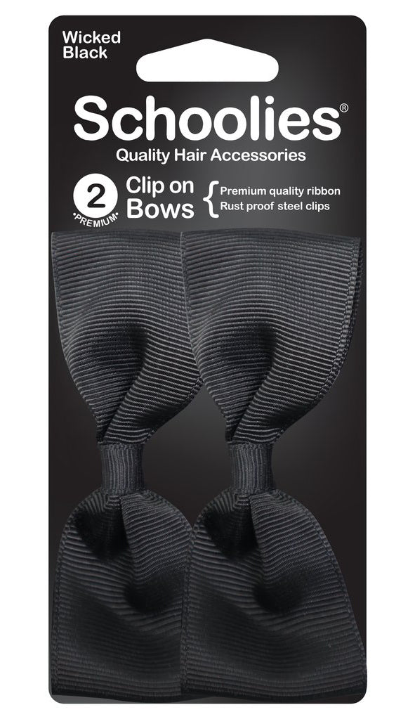 Schoolies Clip On Bows - Wicked Black