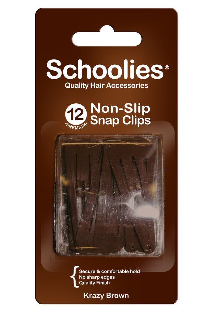 Schoolies Snap Clips 12pc - Krazy Brown