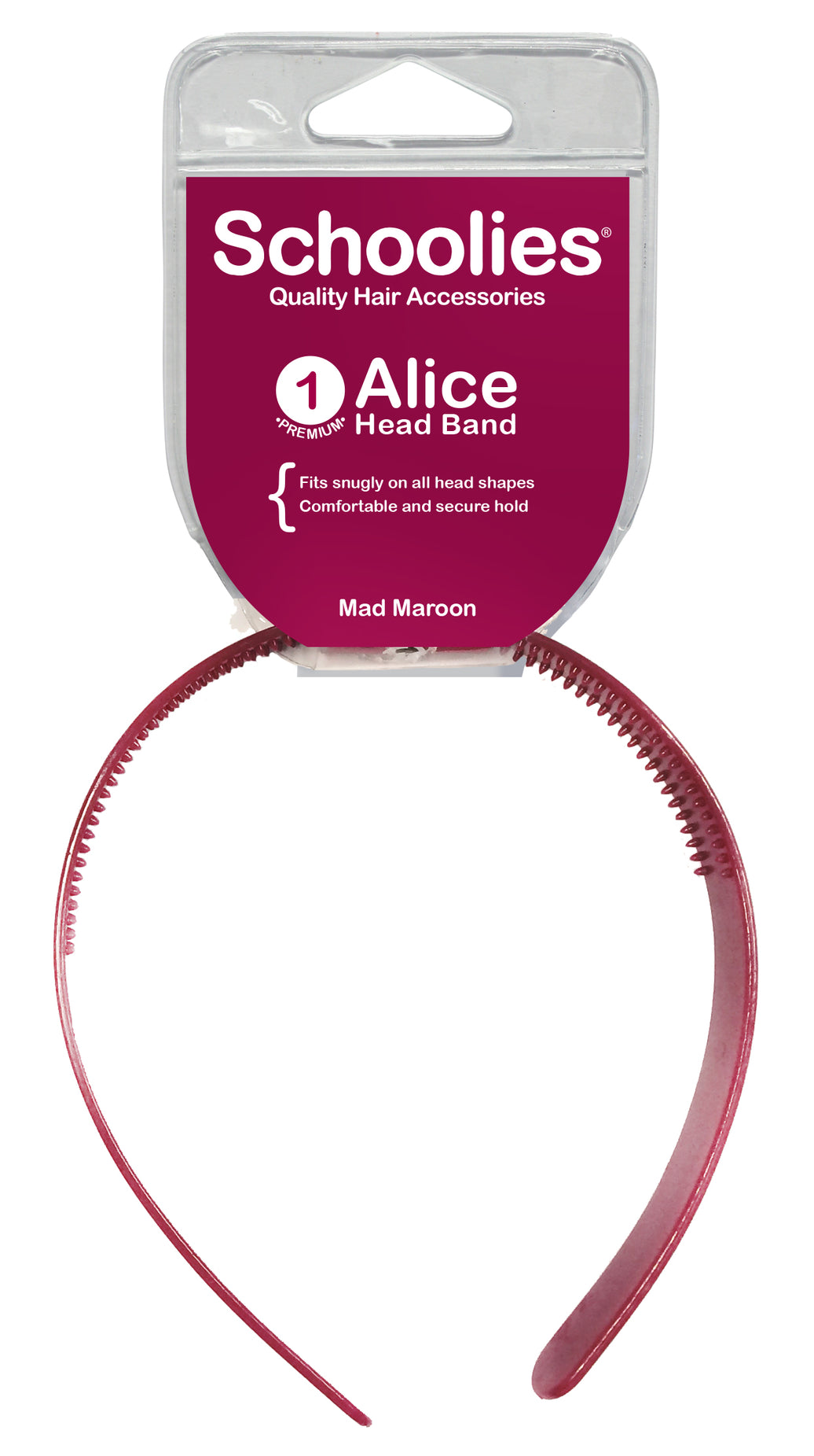 Schoolies Alice Head Band - Mad Maroon