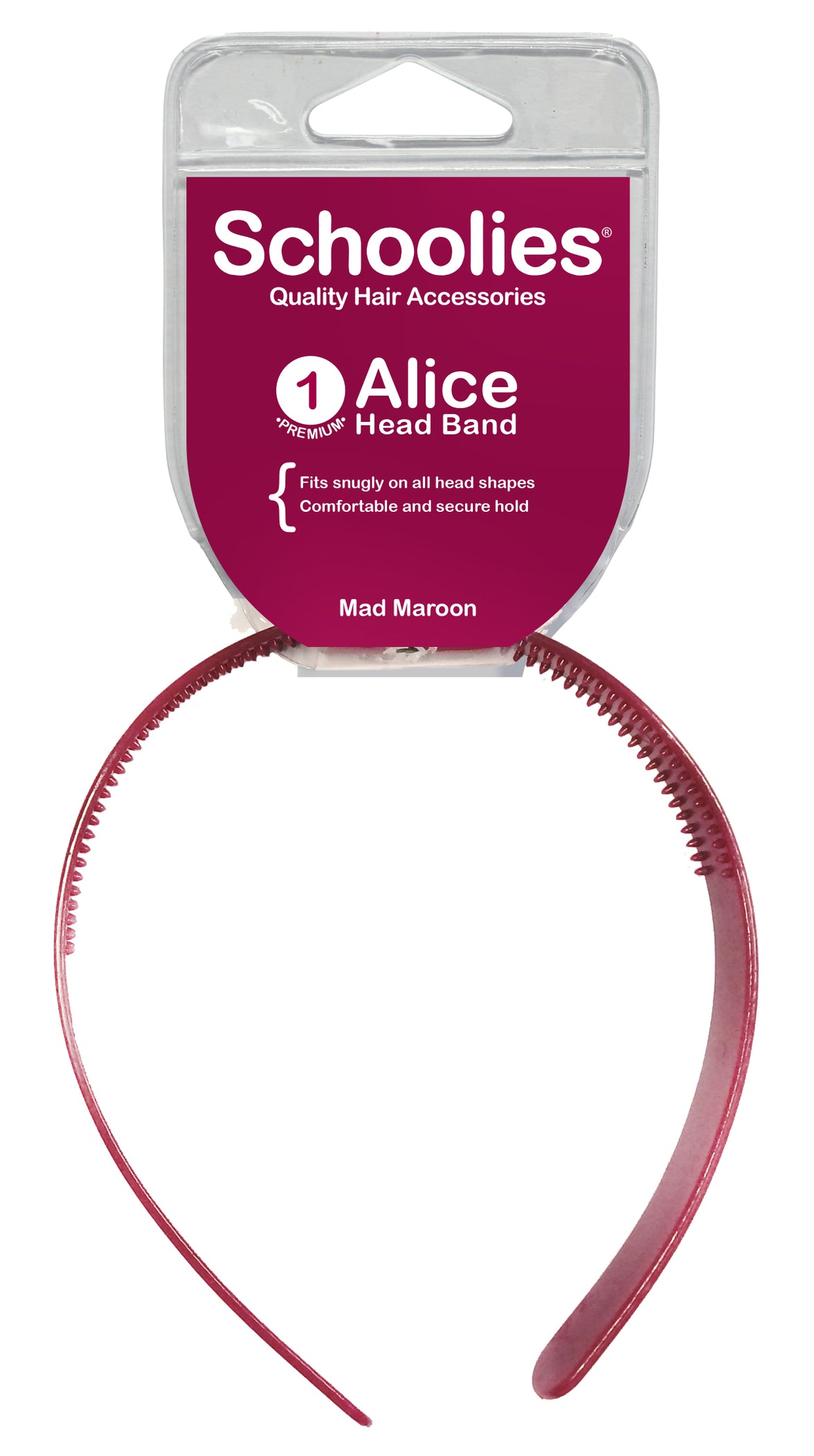 Schoolies Alice Head Band - Mad Maroon