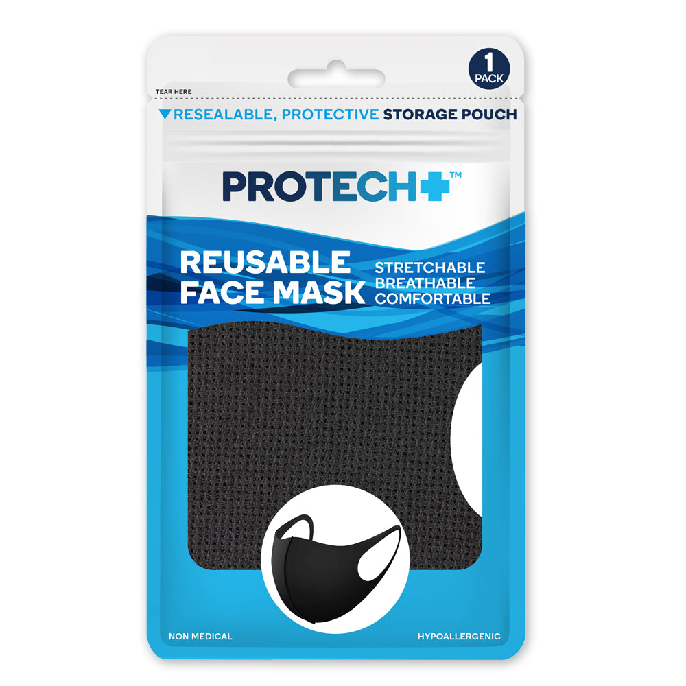 Protech REUSABLE FACE MASK - BLACK 1 pack